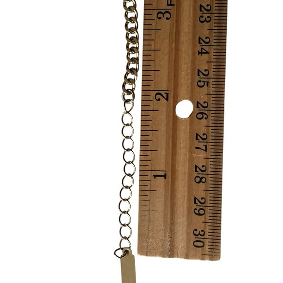 BaubleBar Necklace Rhinestone Blue and Pink Gold Tone Statement Signed Y2K - Picture 10 of 10